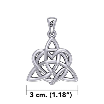 Elegance: Sterling Silver Enchanted Magic Celtic Triquetra Heart Pendant - TPD6195 by Peter Stone - Jewelry